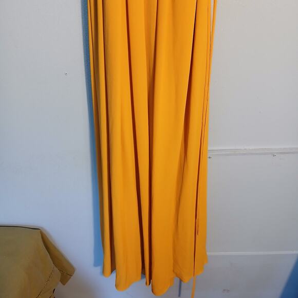 Davids Bridal Formal Floor Length Wrap Dress Size 6 Marigold NWT ,Flutter Sleeve - Picture 14 of 16